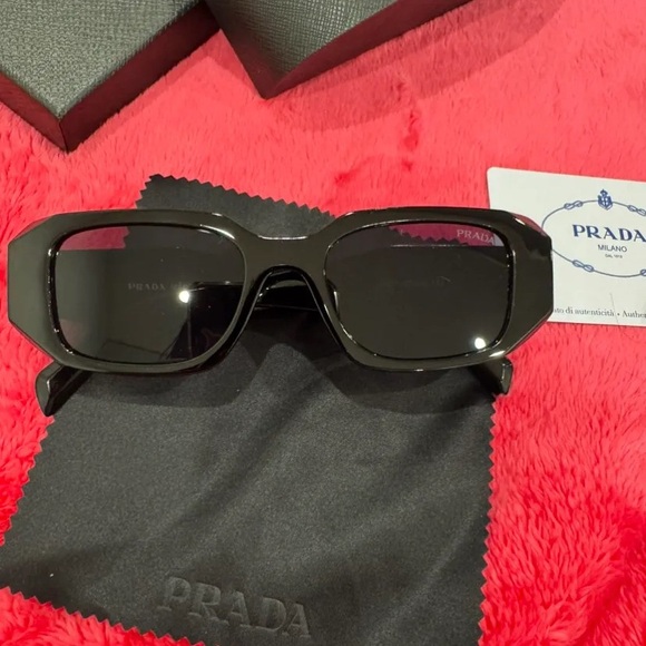 Prada Black Rectangular Sunglasses - Picture 1 of 4